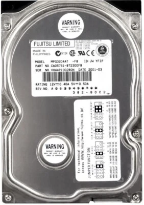 Disk Fujitsu MPG3204AT 20GB 5400U/Min Pata Ata Ide 512KB Cache 3.5'' Pollici - Immagine 1 di 3