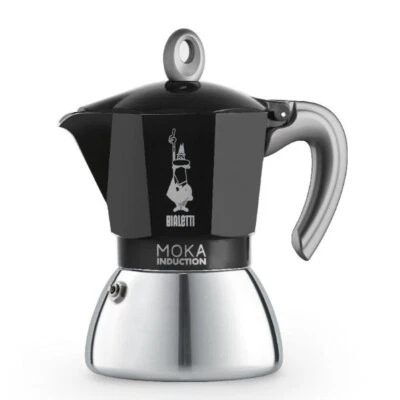 Bialetti Moka Induction Black Stovetop Coffee Maker Pot Percolator All Sizes 2-6 - image 1 of 4