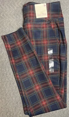 Legging So High Rise Ponte Rojo y Azul a Cuadros Para Mujer GRANDE NUEVO CON ETIQUETAS Foto 1 de 4