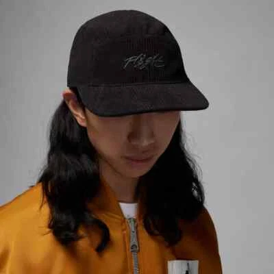 Nike Jodan Cap Hat 5 Panel Jumpman Fly Corduroy Black Flight FV5297 Adult M/L - Image 1 of 4