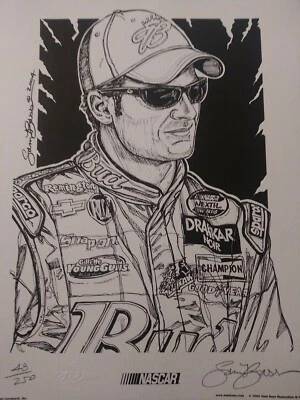 Sam Bass 2004 Juego de 3 Dale Earnhardt Jr Quick Sketch 48/250 Foto 1 de 4