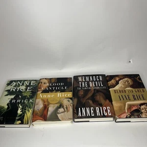 Lot Of 3 Anne Rice 1st Ed Memnoch The Devil Blood And Gold Blood Canticle Merric - Picture 1 of 11