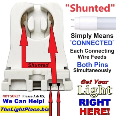 💥WHOLESALE💥LED T8 SHUNTED TOMBSTONE Light Bulb HOLDER 2-PIN G13 BASE Fixin1200 - Image 1 of 4