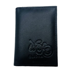 CARD HOLDER Genuine Goat Leather Black New - Picture 1 of 11
