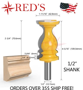 Router de moldeo de riel de silla REDS Y80805-8 - 2-3/4"" de ancho broca vástago de 1/2 - Imagen 1 de 1