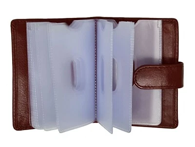 Funda billetera de cuero suave genuino para tarjetas de crédito para hombre y mujer - 210 marrón - Imagen 1 de 4