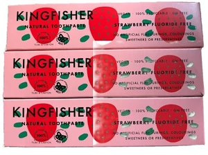 Kingfisher Children's Strawberry Toothpaste (Fluoride Free) - 100ml (Pack of 3) - Picture 1 of 1