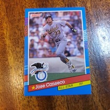 1990 Leaf Jose Canseco #50 ~ Rare ~ STATS  ERROR ~ All Star Rookie Baseball Card