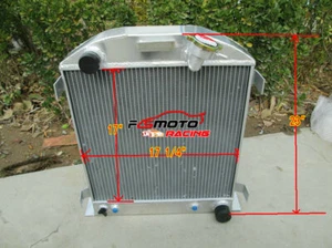 3 Row 62MM Aluminum Radiator For 1932 Ford Chopped Hot Rod w/Chevy 350 V8 Engine - Foto 1 di 6