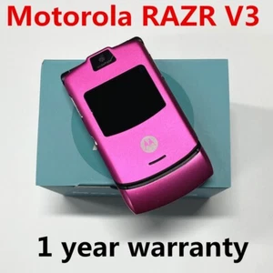 Oryginalny telefon wideo Motorola RAZR V3 różowy odblokowany flip GSM Bluetooth MP4 - Zdjęcie 1 z 19