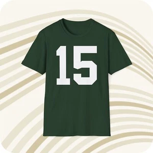 Bart Starr #15 Green Bay Packers Jersey T-Shirt - Front & Back Print - Picture 1 of 6