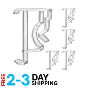 Universal 2-Inch Valance Clips - 5 Clear Plastic Holders for Window Treatments - Picture 1 of 8