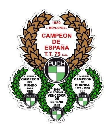 STAR SAM® ADESIVO LAUREL PUCH CAMPIONATI MOTO CLASSICHE STICKER - Immagine 1 di 1