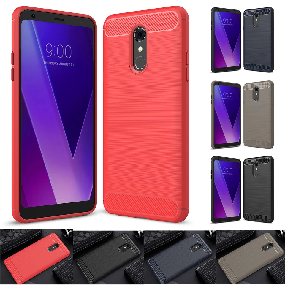 Case for LG Stylo 6 5 4 Velvet V60 Journey Rebel 4 TPU Carbon Fiber Phone Cover - Image 1 of 1