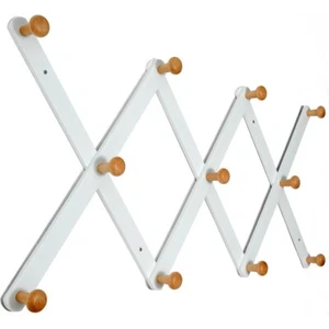 Wooden Wall Hat Rack, Large Accordion Wall Hanger, Modern, Expandable Coat Rack - Picture 1 of 5