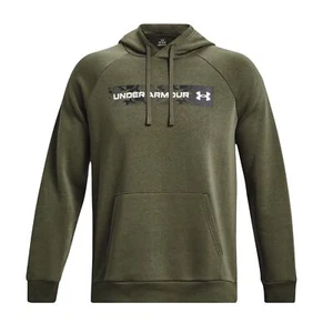Under Armour Men’s UA Rival Fleece Hoodie Size L Camo Chest Stripe Marine Green - Picture 1 of 4