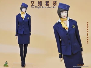 1/6 Blue Flight Attendant Suit Set F 12" Woman Figure Body CUKE TOYS MA-034 - Picture 1 of 5