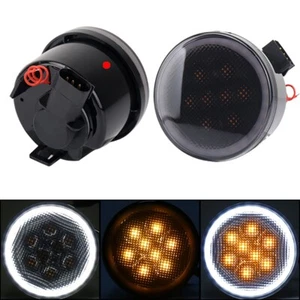 Luces LED de humo lámpara de parrilla ámbar para Jeep Wrangler JK 2007-2018 - Imagen 1 de 12