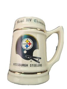 Pittsburgh Steelers Super Bowl XIV Commemorative Championship Beer Stein Mug
