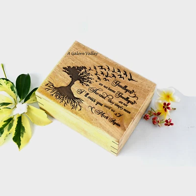 Urna de madera para cenizas humanas y mascotas | Urna decorativa recuerdo funeral árbol de la vida Foto 1 de 4