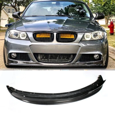 For BMW 3 Series E90 325i M-Tech 09UP Carbon Fiber Front Bumper Lip Chin Spoiler - Image 1 of 4