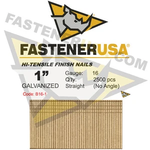 1" Clavos de 16 Calibre Recto 1 pulgada 16 GA (2,500 ct) - Imagen 1 de 1