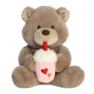 Aurora - Valentine - 10" Latte Love Bear Iced Mocha Stuffed Animal - Picture 1 of 5