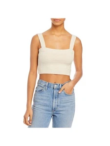 A.L.C. Womens Ivory Stretch Short Length Sleeveless Square Neck Tank Top XL - Picture 1 of 6