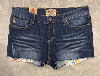 Nuevo con etiquetas Pantalones Cortos de Jean Dear John Denim Cortados Para Mujer Talla 29 Bolsillos Florales Elásticos Foto 1 de 4