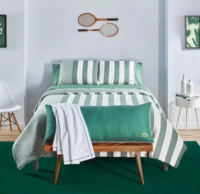 Lacoste Home Kenwyn 2 Piece Cabana TWIN Comforter Set Green/White - Image 1 of 4