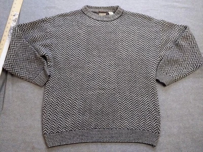 Bachrach 毛衣男式大号羊毛混纺意大利制造 Zigzag 套衫针织 — 第 1/4 张图片