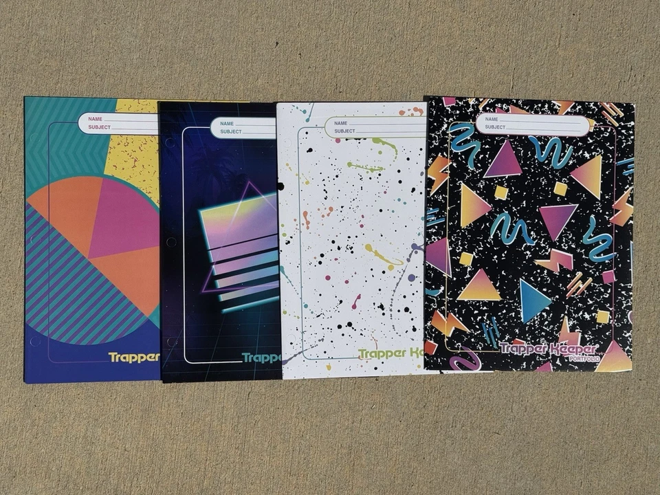 Vintage 1980s Mead Trapper Portfolio Folder 2 Pocket 3 Holes Blue