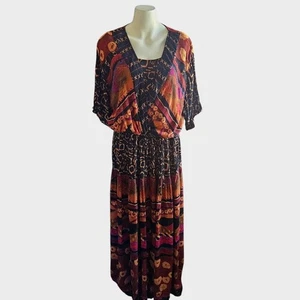 Carole Little Mixed Media Print Bohemian 14 Maxikleid künstlerisch  - Bild 1 von 11