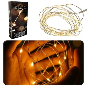 Filo Luminoso Catena Luminosa Batteria Mini Decorazione Interno 40 LED 2m Bianco Caldo - Foto 1 di 9