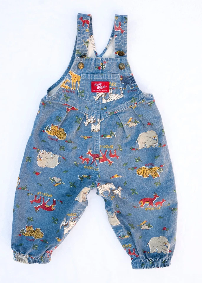 Винтажный джинсовый комбинезон 1990-х OshKosh Baby B'gosh Zoo с животными размер 18 месяцев - Изображение 1 из 4