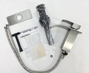 FRANSITON Brushed Nickel Single Hole Faucet Single-Handle Bathroom - Picture 1 of 7