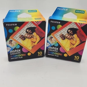 NEW Set Of 2 Fujifilm instax Square Instant Film 10 Exposures Rainbow - Picture 1 of 5