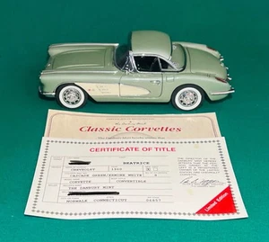 Danbury Mint 1:24 1960 Chevrolet Corvette Convertible Cascade Green mit COA - Bild 1 von 9
