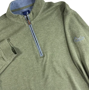 Johnnie-O Pullover 1/4 Zip Ballyhack Golf Club Men's M Sage Green Cotton Blend - Picture 1 of 8