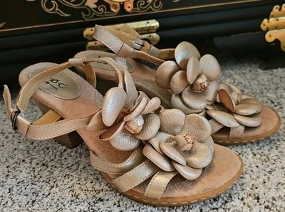 b.o.c. ZAPATOS SANDALIAS Mujer 7M Cuero Champagne 3.5" Tacones Apilados Foto 1 de 4