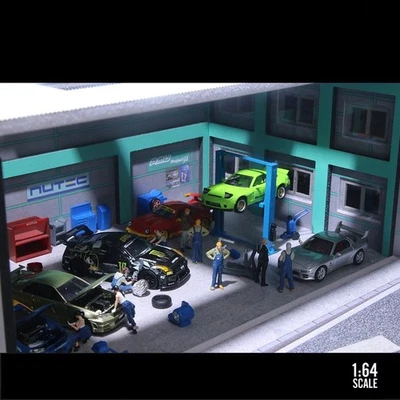 Diorama 1/64 Lote de Estacionamiento Modelo Contenedor LED Diecast Garaje Vitrina Regalo EE. UU. Foto 1 de 4