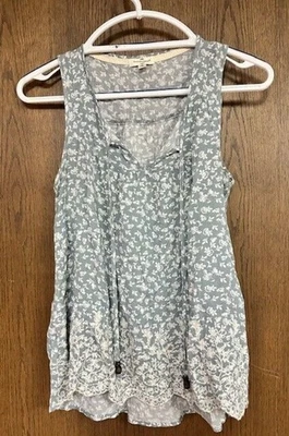 Top floral Mason & Belle para mujer pequeño azul bordado túnica sin mangas relajada Foto 1 de 4