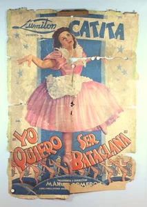 Yo Quiero Ser Bataclana 1941 Original Movie Poster-   28x42 B16-40-21 - Picture 1 of 9