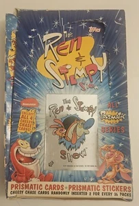 1993 Topps The Ren And Stimpy Show Prismatic Series Open Box of 26 Sealed Packs - Picture 1 of 4