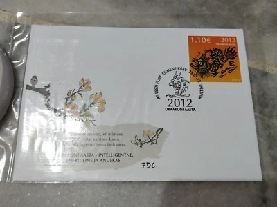 龙年 Chinese Lunar New Year - 2012 Dragon FDC with Stamp Estonia - Eesti Post - Image 1 of 4