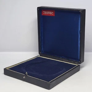 Vintage Empty Black Push Button DISPLAY BOX CASE for 3 1/2 Inches MEDAL - Picture 1 of 8