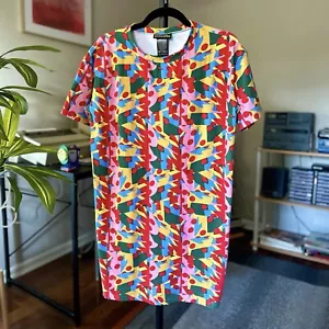 Nooworks Macarena Tee Dress Colorful Print Cotton Stretchy Mini NWOT Size M - Picture 1 of 8
