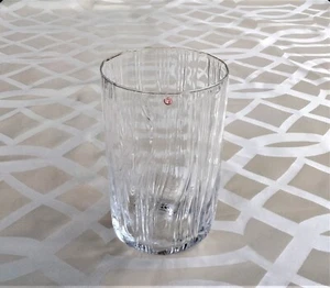 IITTALA FINLAND CLEAR TEXTURED GLASS CYLINDRICAL VASE 18CM TALL - Picture 1 of 5