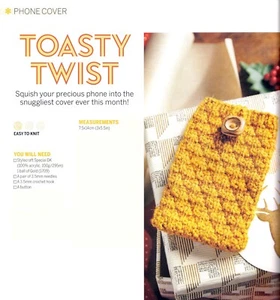 KNITTING PATTERN PHONE COVER 7.5x14cm BUTTON-UP EASY DK SKM M8A - Picture 1 of 1