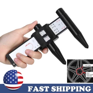 Wheel Rim Bolt Pattern Sliding PCD Measuring Tool Gauge Ruler-4-5-6-8-Holes Lug - Picture 1 of 12
